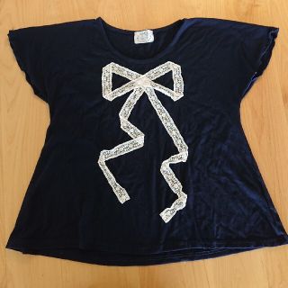 トッコ(tocco)のレースリボンTネイビー(Tシャツ(半袖/袖なし))