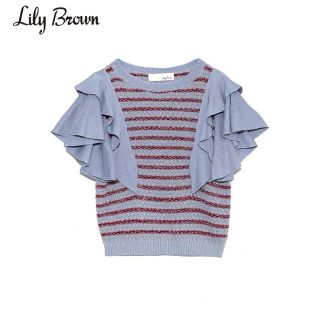 リリーブラウン(Lily Brown)のLily Brown ボリューム袖ラメニット　(ニット/セーター)