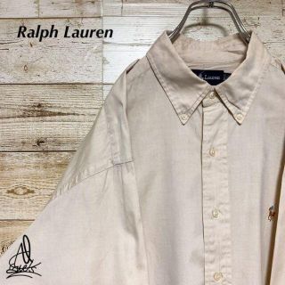 《アースカラー》RalphLauren ラルフローレン　シャツ　XXL☆ベージュ(シャツ)