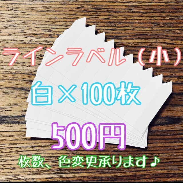 ◎オーダー可◎ 100枚 ◎ 白 小 ラインラベル 園芸ラベル カラーラベル ハンドメイドのフラワー/ガーデン(その他)の商品写真