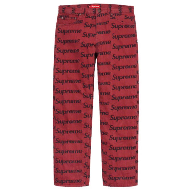 Supreme Frayed Logos Regular Jean red 36のサムネイル