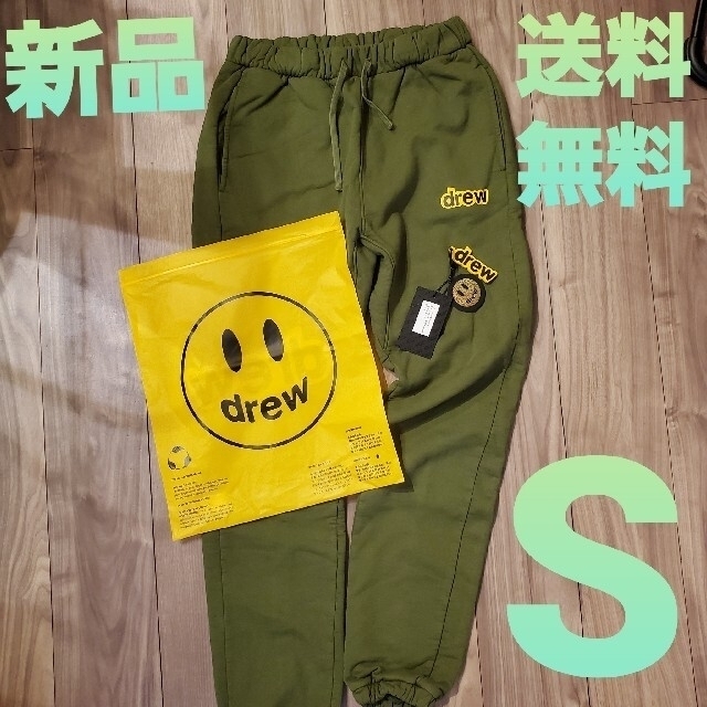 送料無料/新品 22ss新作 drew houseスウェットパンツ xsオリーブ zlote