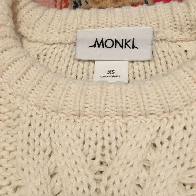 Monki(モンキ)のmonki白ケーブルニット レディースのトップス(ニット/セーター)の商品写真