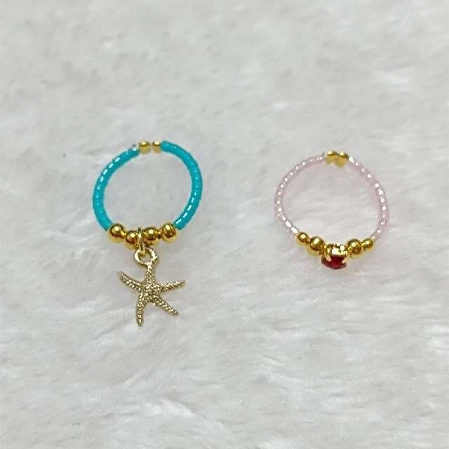 ハンドメイド　トゥリング　ピンキーリング ハンドメイドのアクセサリー(リング)の商品写真