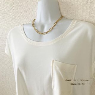 new!!オールステンレス製 ロング小豆チェーンネックレス 幅7.4mm(ネックレス)