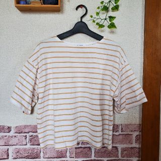 ローリーズファーム(LOWRYS FARM)のLOWRYS FARM　ボーダー　トップス　ベージュ(Tシャツ(半袖/袖なし))