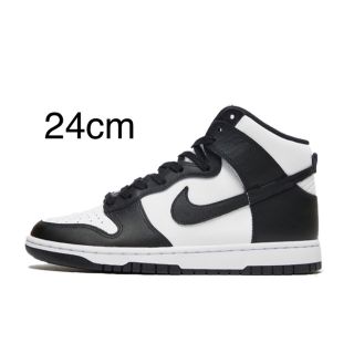 ナイキ(NIKE)のNIKE WMNS DUNK HIGH BLACK AND WHITE 24cm(スニーカー)