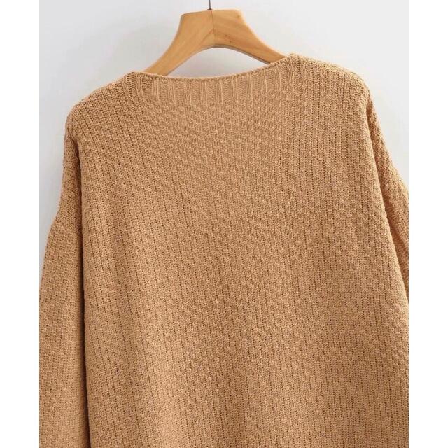 ZARA(ザラ)の💠6月新作🦋4668◆camel キャメル Vネック ニットカーディガン レディースのトップス(カーディガン)の商品写真