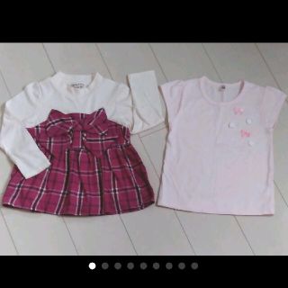 エニィファム(anyFAM)の中古　any FAM110と西松屋120　リボンTシャツ　２枚セット(Tシャツ/カットソー)