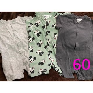 エイチアンドエム(H&M)の週末セール★ 美品】3枚 新生児 乳児 60 ♡(ロンパース)