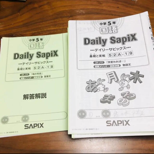 サピックス  SAPIX 国語　テキスト&解説　後半