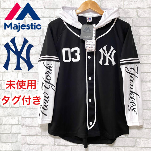 majestic MLB ニューヨーク ヤンキース ナイロン 未使用 黒 L