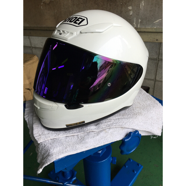 SHOEI Z-7 ホワイト　Mサイズ　ガラスコーティング済み除菌ヘルメット/シールド