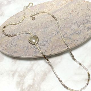 ステュディオス(STUDIOUS)のBlack silver mix heart necklace シルバーミックス(ネックレス)