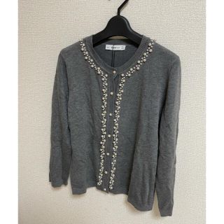 ザラ(ZARA)のZARA パール付き七分袖カーデ(カーディガン)