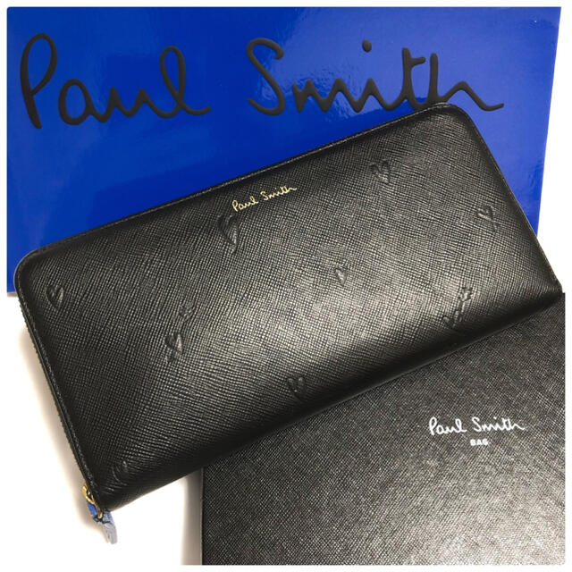Paul Smith(ポールスミス)の美品⭐️Paul Smith スミシーハート ラウンドファスナー ブラック 本革 メンズのファッション小物(長財布)の商品写真