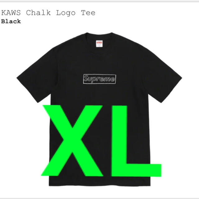 supreme kaws chalk logo tee  BLACK XL