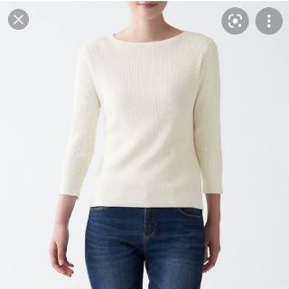 ムジルシリョウヒン(MUJI (無印良品))のＵＶカットコットンシルクボートネックセーター (ニット/セーター)