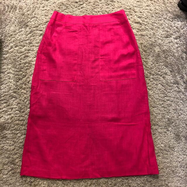 dholic(ディーホリック)のリネンタイトスカート　ピンク レディースのスカート(ひざ丈スカート)の商品写真