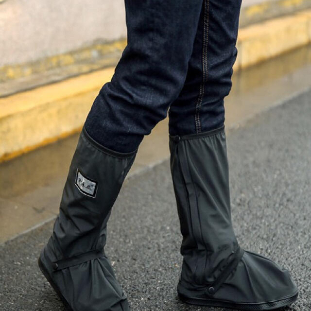 雨靴 シューズカバー 折り畳み靴保護 雨対策 梅雨 バイク用靴 滑り止め レディースの靴/シューズ(レインブーツ/長靴)の商品写真