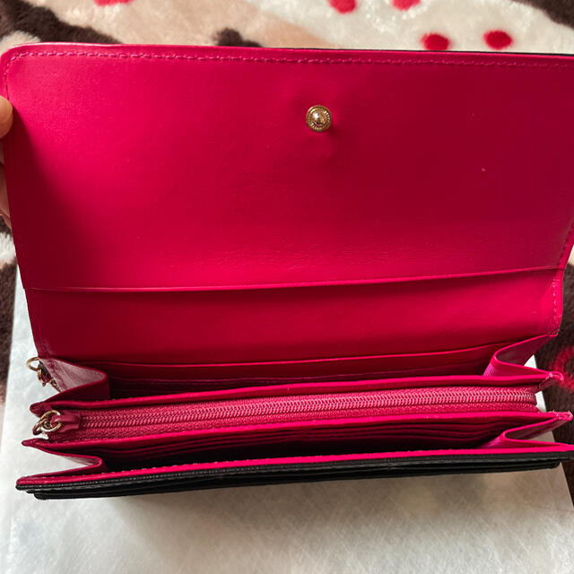 Pinky&Dianne(ピンキーアンドダイアン)のピンキー＆ダイアン　カード入れ付き長財布　ピンク×ブラック レディースのファッション小物(財布)の商品写真