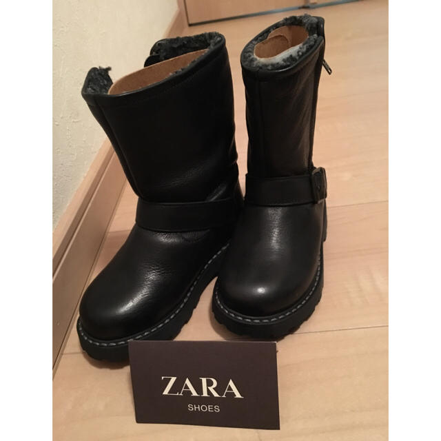 ZARA KIDS(ザラキッズ)の大幅寝下げ！！ZARA SHOES エンジニア 黒 17cm キッズ/ベビー/マタニティのキッズ靴/シューズ(15cm~)(ブーツ)の商品写真