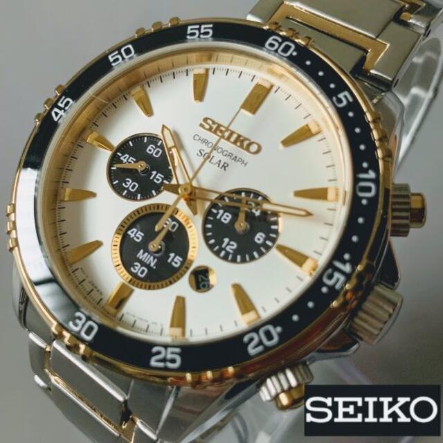 ソーラークォーツキャリバー訳あり！【美品】SEIKO ソーラー セイコー メンズ腕時計 クォーツ