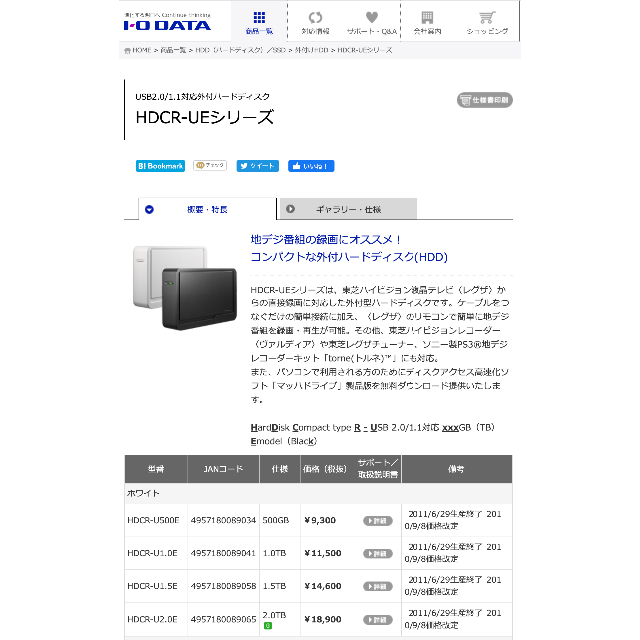 IODATA(アイオーデータ)の【合計9.3TB】IODATA USB接続HDD ハードディスク 7台セット スマホ/家電/カメラのPC/タブレット(PC周辺機器)の商品写真