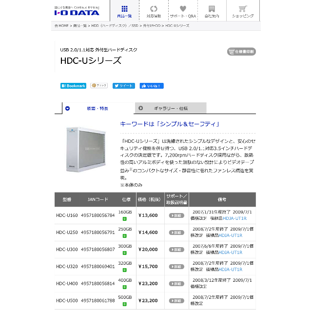 IODATA(アイオーデータ)の【合計9.3TB】IODATA USB接続HDD ハードディスク 7台セット スマホ/家電/カメラのPC/タブレット(PC周辺機器)の商品写真