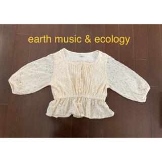 アースミュージックアンドエコロジー(earth music & ecology)のレース　ショートボレロ　カーディガン(カーディガン)