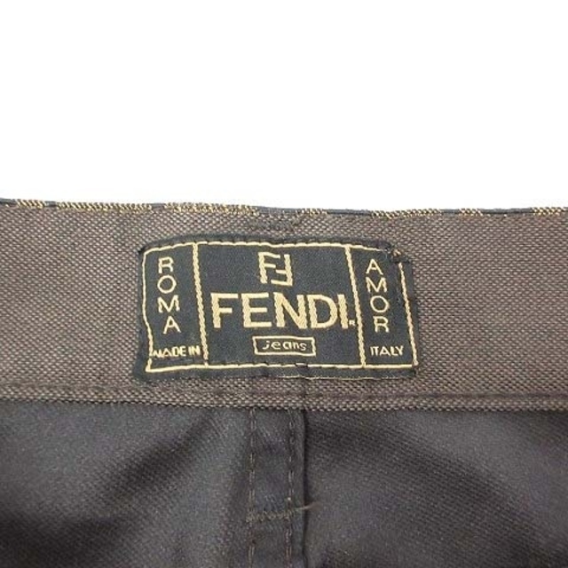 FENDI(フェンディ)のフェンディ ジーンズ パンツ ストレート ジップフライ ロゴ W28 M 茶 レディースのパンツ(その他)の商品写真