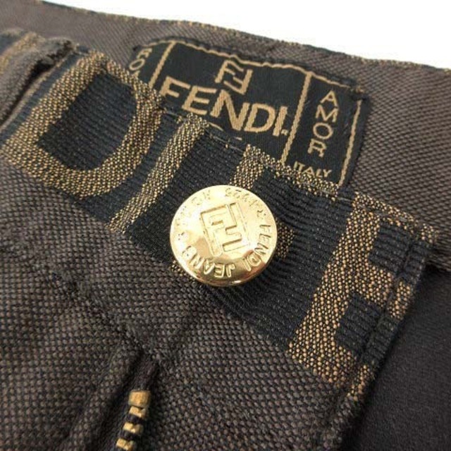 FENDI(フェンディ)のフェンディ ジーンズ パンツ ストレート ジップフライ ロゴ W28 M 茶 レディースのパンツ(その他)の商品写真