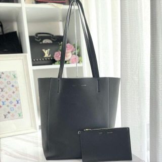 セリーヌ(celine)の美品★　セリーヌ　カバ　黒　レザー　ポーチ付き(トートバッグ)