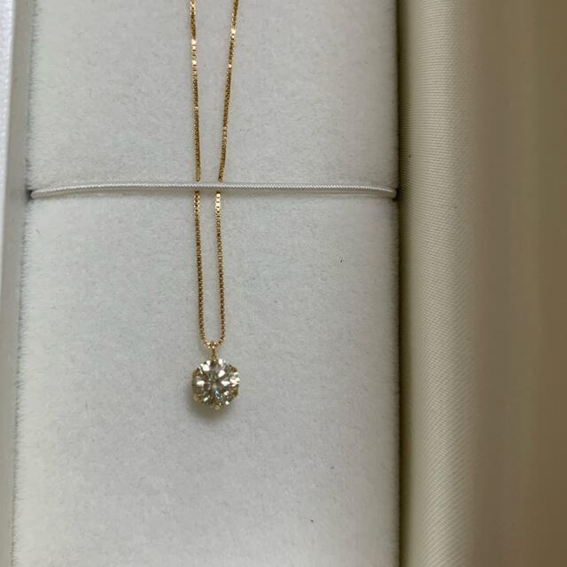 最終価額！K18 一粒 ダイヤモンド ネックレス 0.57ct 鑑定書付きダイヤネックレス