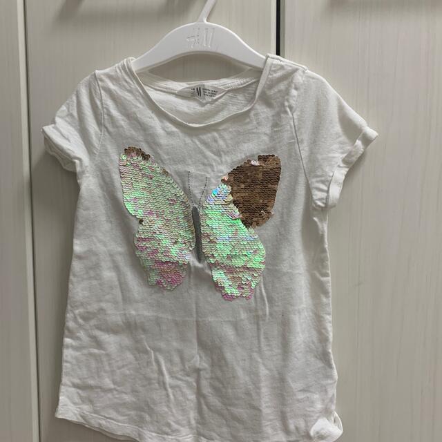 H&M(エイチアンドエム)のH&MスパンコールT110/116 キッズ/ベビー/マタニティのキッズ服女の子用(90cm~)(Tシャツ/カットソー)の商品写真