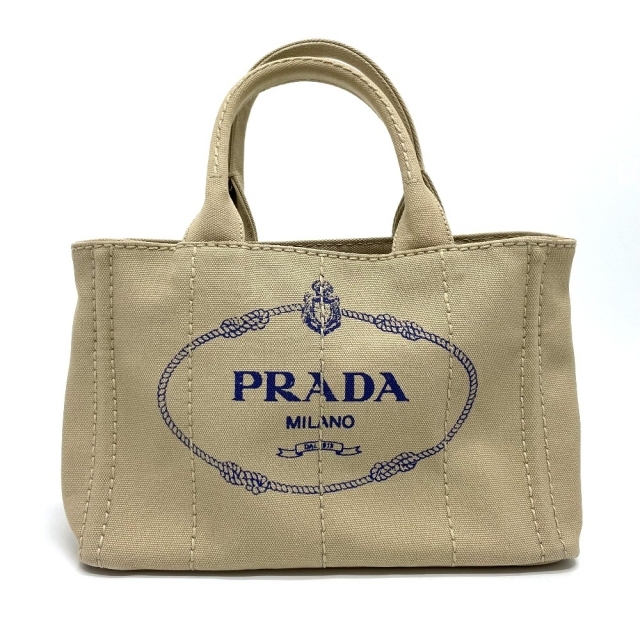 モモモマーケットPRADA プラダ　カナパ　ベージュ　トートバッグ　三角プレート　白タグ　L