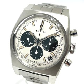 ゼニス(ZENITH)のゼニス ZENITH リバイバルA384 3.L384.400 ルパン三世 2ndエディション 日本限定200本 クロノマスター 腕時計 SS シルバー 新品同様(腕時計(アナログ))