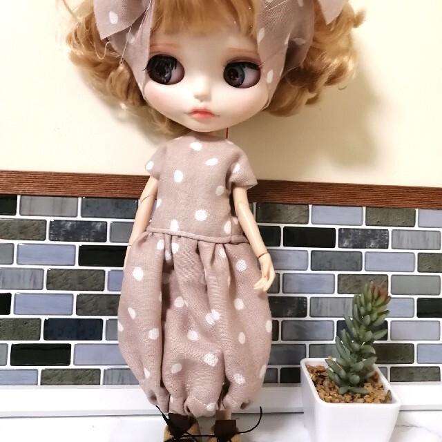 ハンドメイドバルーンワンピ ロング リカちゃん服 ブライスアウトフィット