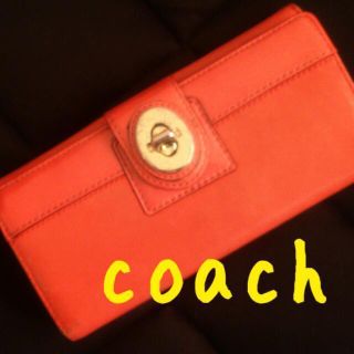 コーチ(COACH)のcoach☆オレンジ長財布(財布)