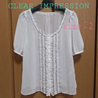 クリアインプレッション(CLEAR IMPRESSION)のCLEAR IMPRESSION♡ドットシフォンクルミ釦ブラウス(シャツ/ブラウス(半袖/袖なし))