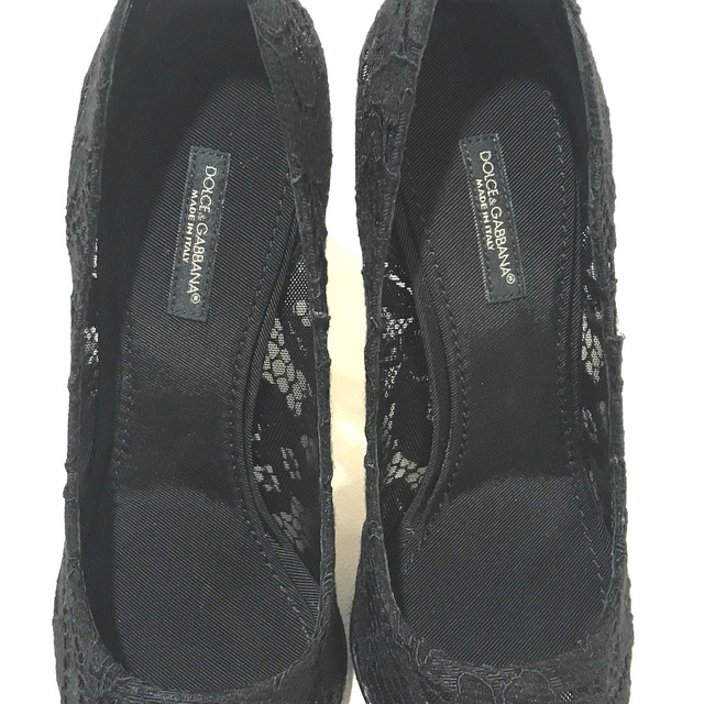 DOLCE&GABBANA(ドルチェアンドガッバーナ)のドルチェアンドガッバーナ DOLCE&GABBANA レース アパレル ハイヒール パンプス レース ブラック 未使用 レディースの靴/シューズ(ハイヒール/パンプス)の商品写真