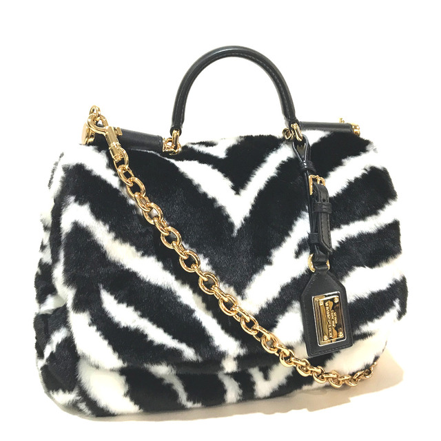 高品質の激安 ハンドバッグ 2WAY ロゴストラップ ゼブラ DOLCE&GABBANA