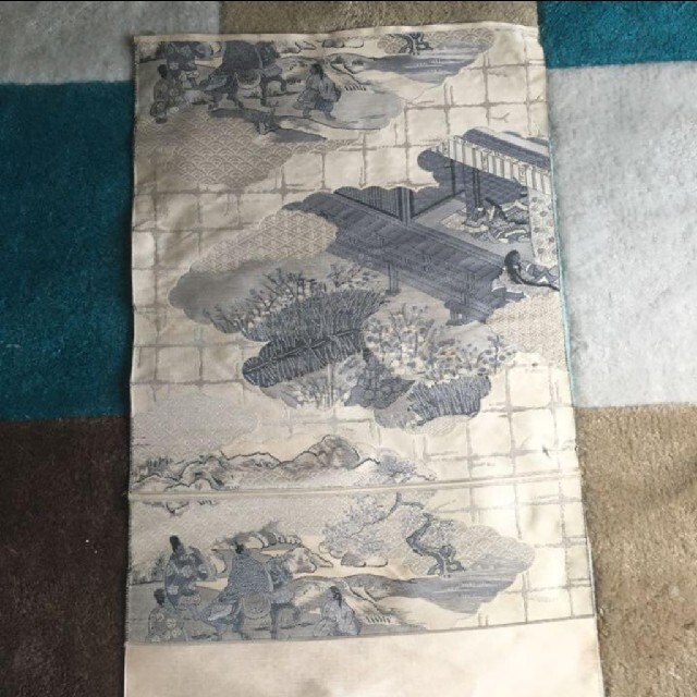 正絹　平安絵巻　31x58cm ハンドメイドの素材/材料(生地/糸)の商品写真