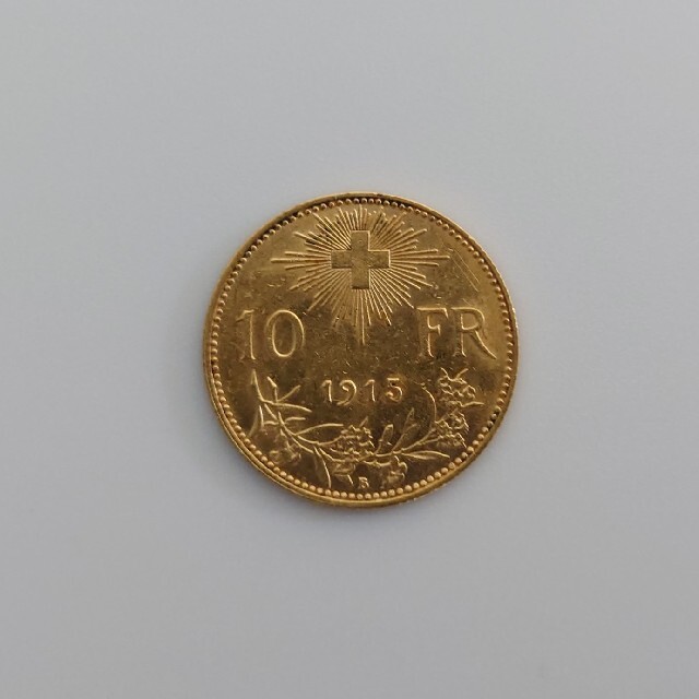 1915 スイス アルプスの少女 10フラン 金貨 ブレネリ ヘルべティア女神