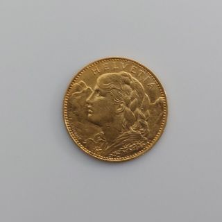 1915 スイス アルプスの少女 10フラン 金貨 ブレネリ ヘルべティア女神