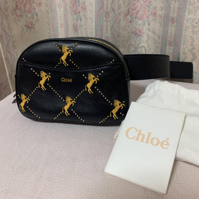 オープンポケット×1外部様式Chloe リトルホース　馬柄　ベルトバッグ