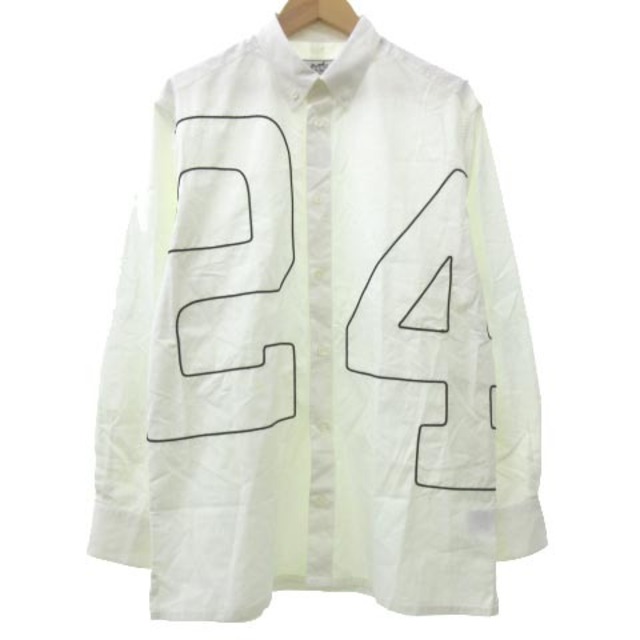 Hermes(エルメス)のエルメス ボタンダウン シャツ 長袖 24 刺繍 40 白 ホワイト メンズのトップス(シャツ)の商品写真