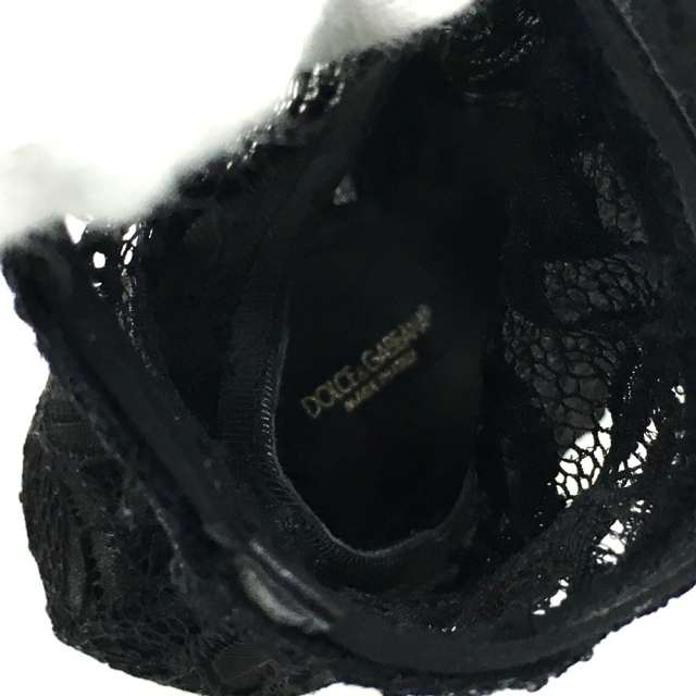 DOLCE&GABBANA(ドルチェアンドガッバーナ)の未使用 ドルチェアンドガッバーナ   オープントゥパンプス ブラック　レディース レディースの靴/シューズ(ハイヒール/パンプス)の商品写真