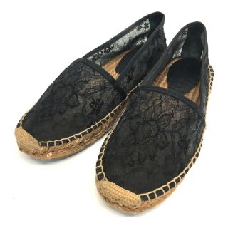 ドルチェアンドガッバーナ(DOLCE&GABBANA)のドルチェアンドガッバーナ シースルー 刺繍 花柄 レース スリッポン ブラック(その他)