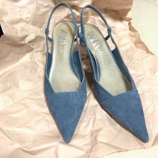 ザラ(ZARA)のZARA 38 人気 ヒール パンプス スエード ミュール 24.5 25(ハイヒール/パンプス)